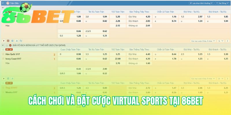 Cach Choi Va Dat Cuoc Virtual Sports Tai 86bet